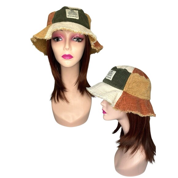 Urban Outfitters Accessories - Urban Outfitters BDG Patchwork Corduroy Bucket Hat – Boho Indie Y2K Frayed Edge